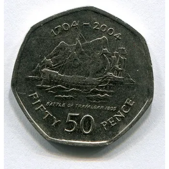 GIBRALTAR. 50 pence 2004.