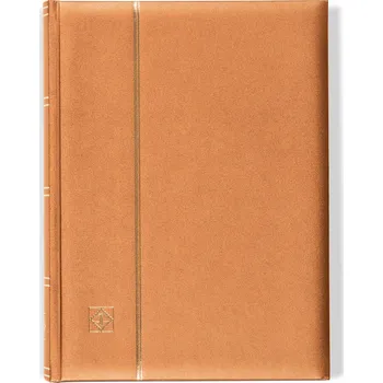 Obal pro sběratelský předmět Leuchtturm Zásobník na známky COMFORT, DIN A4, metalický design, s 64 černými stranami, pergamenové mezistranami, polstrovaná vazba, bronzová