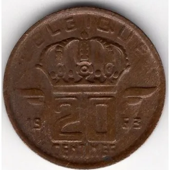 BELGIE. 25 centimes 1963. BELGIQUE.