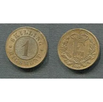 DÁNSKO. 1 skilling 1860.