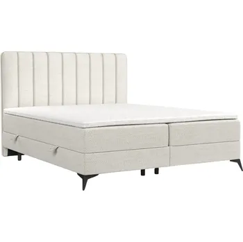Postel Maison de Rêve Krémově bílá čalouněná postel boxspring AGGAZ 160 x 200 cm