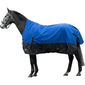 Deka pro koně Zimní deka s vyšším krkem HKM Glasgow - 1200D, 300g, modrá/černá, 115 cm