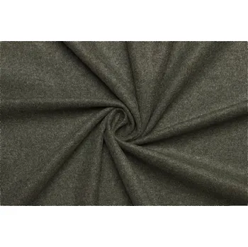 Bavlněná česaná kostýmová látka - Khaki zelený melír