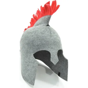 Velforia Saunová čepice SPARTAN, motiv helmy, polyester filc Barva: Šedá, Velikost: XL (59-60)