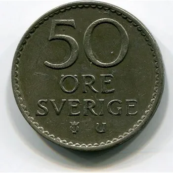 Sběratelství ŠVÉDSKO. 50 öre 1963.