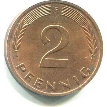 NĚMECKO. 2 Pfennig 1977/F