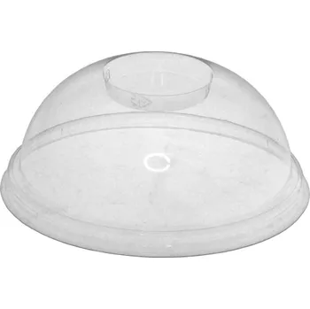 Jednorázové nádobí Víčko PLA 85mm 12oz vypouklé bez otvoru 100% kompostovatelné - 800 ks