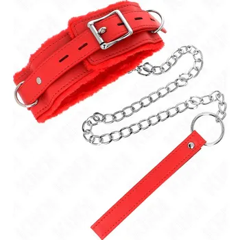 BDSM obojek Kink Collar with Leash Red