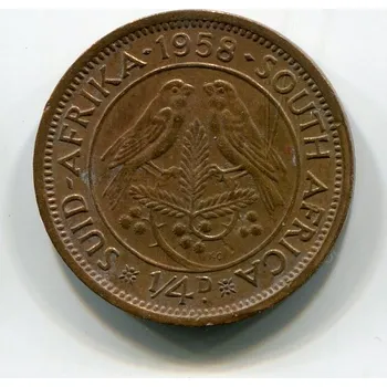 JIHOAFRICKÁ REPUBLIKA. 1/4 penny 1958.