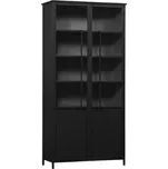 WOOOD Černá kovová vitrína Merrick 200 x 99 cm