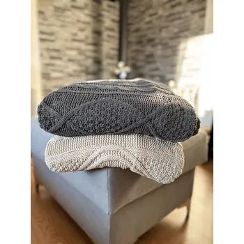 Dětská deka Pletená beránková deka ve dvou barvách Barva: Šedá