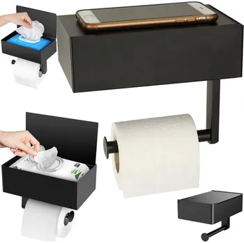 Paradox Držák toaletního papíru TORR / Černý matný