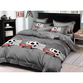 Povlečení NOVINKA 2025 ! Bavlněná sada povlečení 3D Francouzské 200x220 cm FOTBAL + PROSTĚRADLO ZDARMA !
