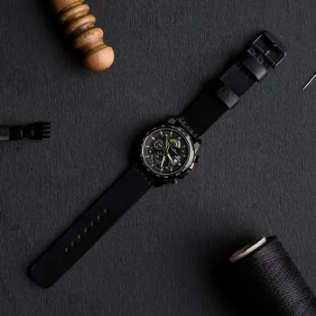 Řemínek na hodinky KOŽENÝ ŘEMÍNEK NA ANALOGOVÉ HODINKY - ČERNÝ STŘÍBRNÁ, L ( 15 - 21 cm ), 22mm Vidra Brand