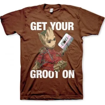 123 | Pánské tričko Groot hnědé - M / Hnědá