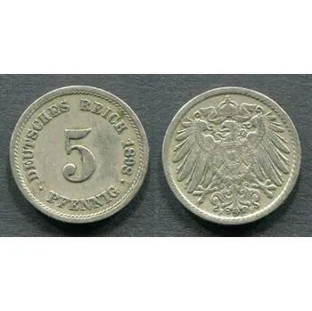 NĚMECKO. 5 Pfennig 1898/F