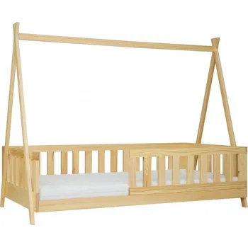 Postel dětská postel LK142 se zábranou a stříškou 90 x 180 cm