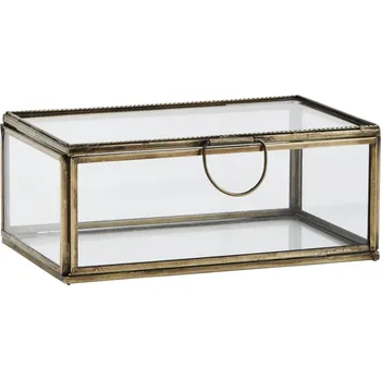 Úložný box MADAM STOLTZ Skleněná box Antique Brass