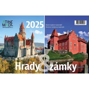 Kalendář Atinemade Stolní týdenní kalendář Hrady a zámky 2025