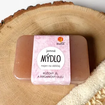Mýdlo Jemné mýdlo RŮŽOVÝ JÍL a ARGANOVÝ OLEJ (Přírodní mýdlo s arganovým olejem a růžovým jílem)
