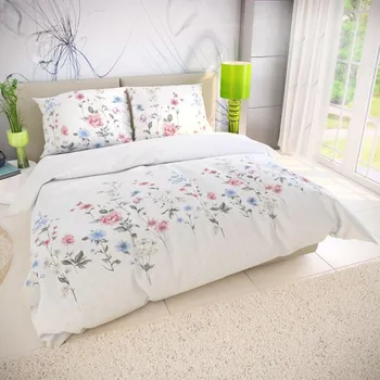 Povlečení Povlečení 70x90+140x200cm DELUX LOUKA růžová - vyrobeno v Česku