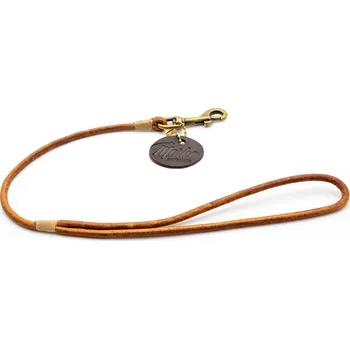 Vodítko pro psa Morko Výstavní vodítko s poutkem, kulatá hnědá kůže 5 mm, karabina staromosaz cm: 100 cm