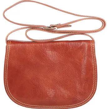 Kabelka Světlehnědá středně velká kožená crossbody kabelka no. 49