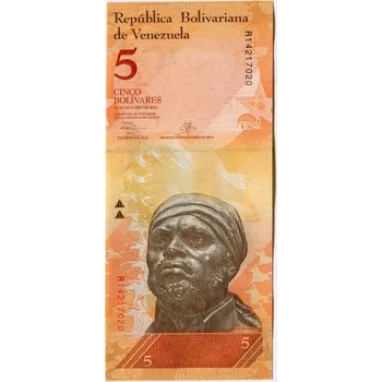 Sběratelství VENEZUELA. 5 bolivares 2013. Pi. 89f