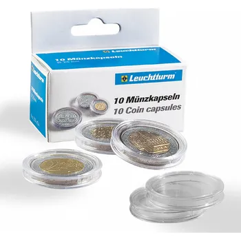 Obal pro sběratelský předmět Leuchtturm Kapsle na mince do Ø 39 mm - 10 kusů v balení