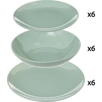 Talíř Secret de Gourmet Sada jídelních talířů pro 6 osob COLORAMA v mátové barvě, 18 kusů