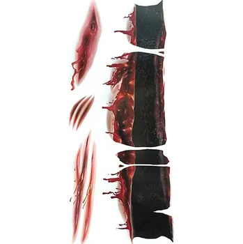 Odstranitelné tetování Roztržený krk a škrábance - halloweenské nalepovací tetování