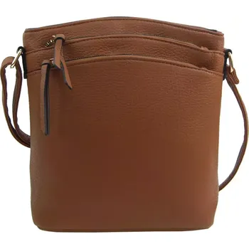 Kabelka INT. COMPANY Hnědá dámská crossbody kabelka se zlatými doplňky