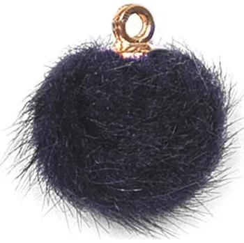 Dárková krabička Chlupatá kulička s očkem černá 15 mm - 6 ks