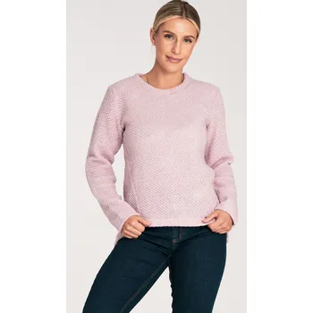 Dámský svetr Dámský světle růžový asymetrický svetr M1044 pink Velikost: L