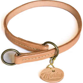 Obojek pro psa Morko Stahovací obojek – přírodní kůže, kování staromosaz .cm: 35 cm
