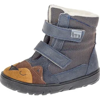 Chlapecké polobotky ZIMNÍ NEPROMOKAVÉ BOTY KTR BARE s membránou - SOVA modrá chlapecké Velikost: 21