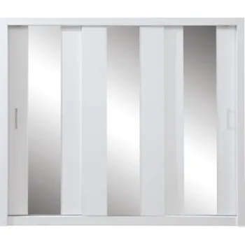 Šatní skříň bílá šatní skříň s posuvnými zrcadlovými dveřmi Konica 250 cm
