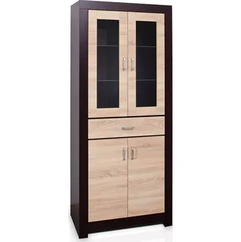 Šatní skříň pevně smontovaná široká prosklená skříň Korina 12 šířka 80 cm