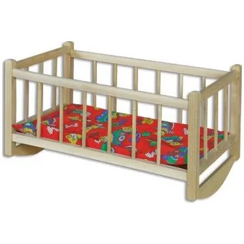 Doplněk pro panenku dřevěná postýlka pro panenky AD264