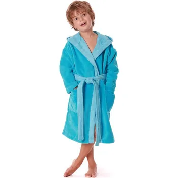 Dívčí župan Dětský župan s kapucí Tampa duo tyrkysový - 128