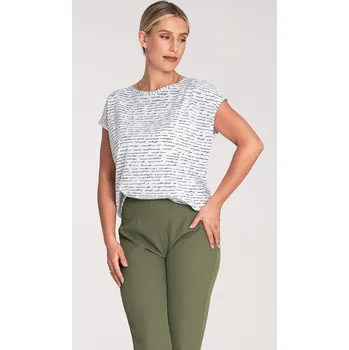 Dámské tričko Elegantní dámské vzorované tričko s krátkým rukávem M1048 Pattern 25 Velikost: M