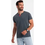 Ombre T-Shirt OM-TSCT-0155 Tmavomodrá Regular Fit S