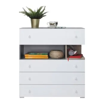 Komoda komoda Giga 11 široká 85 cm dub / bílý lux / beton