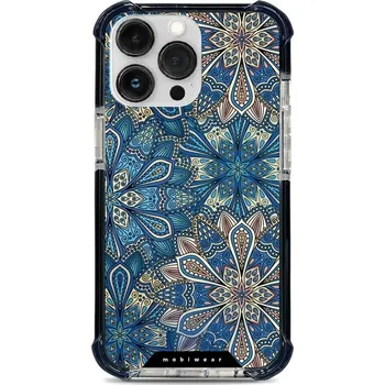 Pouzdro na mobilní telefon Ultimátní odolný kryt Mobiwear MagSafe Elite Bumper pro Apple iPhone 13 Pro - D015D Modré mandala květy - VÝPRODEJ (Odolný kryt i pouzdro s podporou MagSafe - Mobiwear Elite Bumper na mobilní telefon Apple iPhone 13 Pro s motivem D015D Modré mandala květy