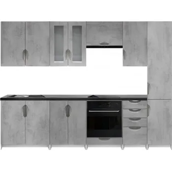 Kuchyňská linka Kuchyňská linka 280 cm barva beton korpus šedý