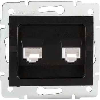 Osvětlení Kanlux 33599 LOGI Zásuvka datová-telefonní RJ45Cat 6 + RJ11 - černá matná