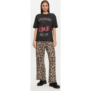 Dámské kalhoty Gina Tricot Kalhoty z materiálu 22759 Hnědá Regular Fit M