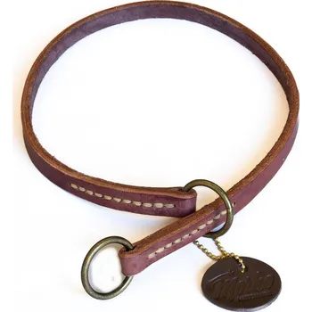 Obojek pro psa Morko Stahovací obojek – kůže kaštan, kování staromosaz .cm: 35 cm