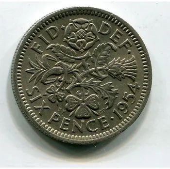 VELKÁ BRITÁNIE. 6 pence 1954. KM-903