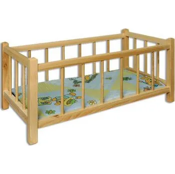 Doplněk pro panenku dřevěná postýlka pro panenky AD265 bukové dřevo